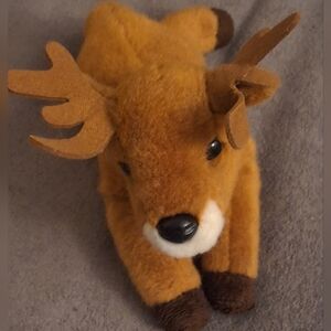 Aurora World Brown Moose Reindeer Plush Flopsie Stuffed Animal 2018 12”